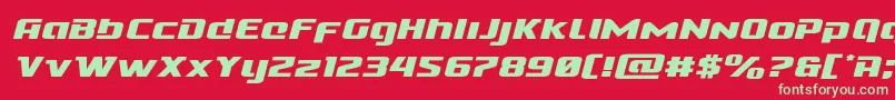 フォントCobaltalienexpandital – 赤い背景に緑の文字