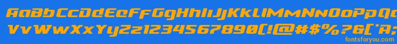 Cobaltalienexpandital Font – Orange Fonts on Blue Background