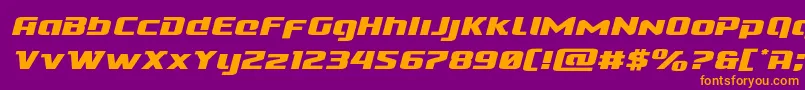 Cobaltalienexpandital Font – Orange Fonts on Purple Background
