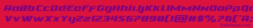 フォントCobaltalienexpandital – 赤い背景に紫のフォント