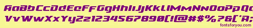 Cobaltalienexpandital Font – Purple Fonts on Yellow Background