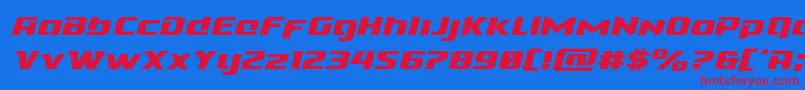 Cobaltalienexpandital Font – Red Fonts on Blue Background
