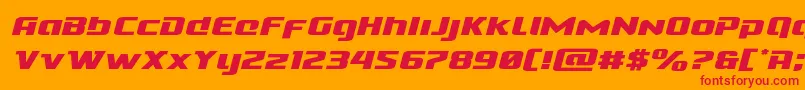フォントCobaltalienexpandital – オレンジの背景に赤い文字