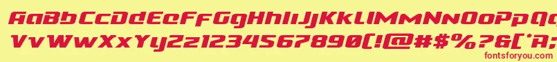 Cobaltalienexpandital Font – Red Fonts on Yellow Background