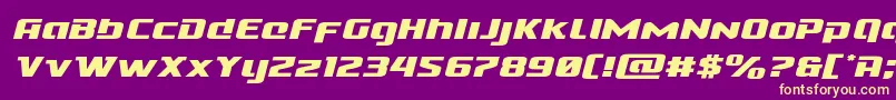 フォントCobaltalienexpandital – 紫の背景に黄色のフォント