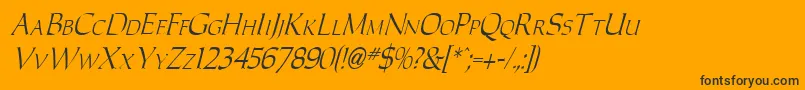 CarolusItalic Font – Black Fonts on Orange Background
