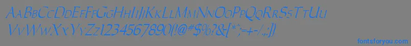 フォントCarolusItalic – 灰色の背景に青い文字