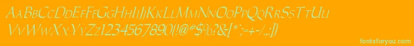 CarolusItalic Font – Green Fonts on Orange Background