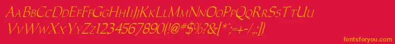 CarolusItalic Font – Orange Fonts on Red Background