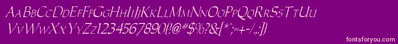CarolusItalic Font – Pink Fonts on Purple Background