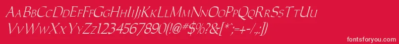 CarolusItalic Font – Pink Fonts on Red Background