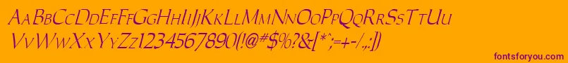 CarolusItalic Font – Purple Fonts on Orange Background