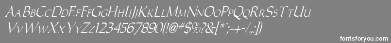 CarolusItalic-Schriftart – Weiße Schriften auf grauem Hintergrund