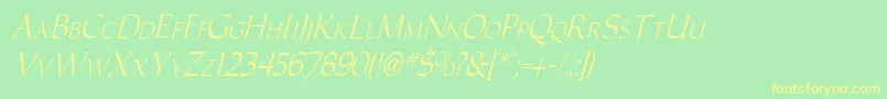 CarolusItalic Font – Yellow Fonts on Green Background