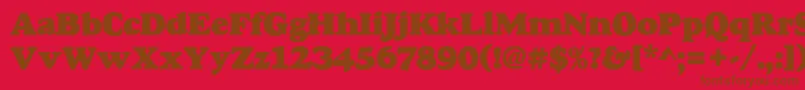 Goudyheap-Schriftart – Braune Schriften auf rotem Hintergrund