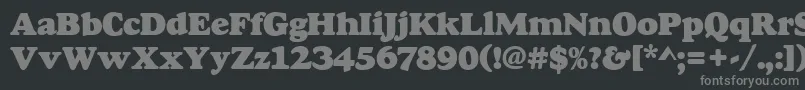 フォントGoudyheap – 黒い背景に灰色の文字