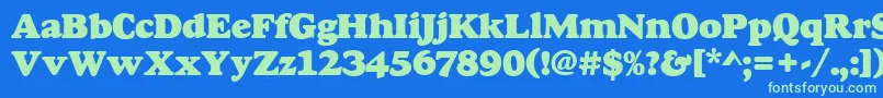Goudyheap Font – Green Fonts on Blue Background