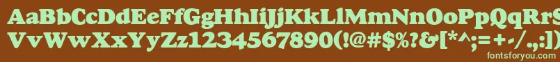 Шрифт Goudyheap – зелёные шрифты на коричневом фоне