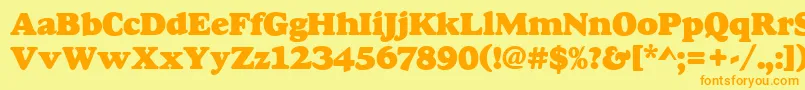 Czcionka Goudyheap – pomarańczowe czcionki na żółtym tle