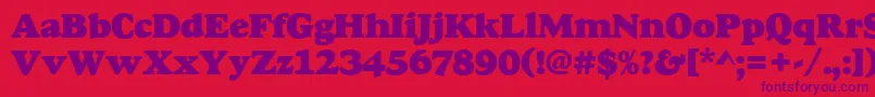 Czcionka Goudyheap – fioletowe czcionki na czerwonym tle