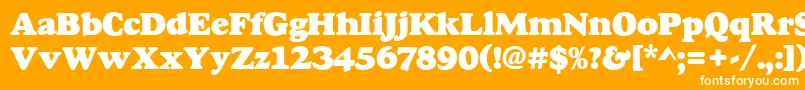 フォントGoudyheap – オレンジの背景に白い文字