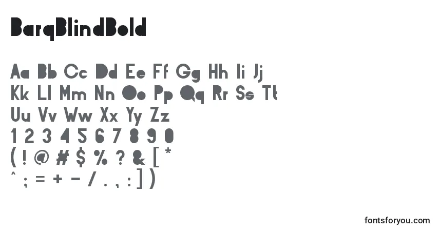 A fonte BarqBlindBold – alfabeto, números, caracteres especiais