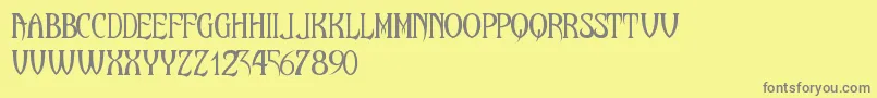 Maleficio Font – Gray Fonts on Yellow Background