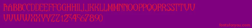 Maleficio Font – Red Fonts on Purple Background