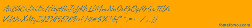 フォントBrisa – オレンジの背景に青い文字