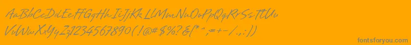 Weitere Informationen zur Brisa-Schriftart Brisa-Schriftart – Graue Schriften auf orangefarbenem Hintergrund