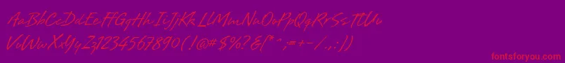 Brisa-Schriftart – Rote Schriften auf violettem Hintergrund