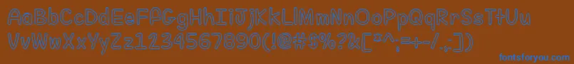 FillMeWithColor Font – Blue Fonts on Brown Background