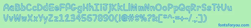 FillMeWithColor Font – Blue Fonts on Green Background
