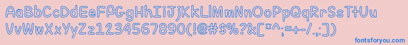 FillMeWithColor Font – Blue Fonts on Pink Background