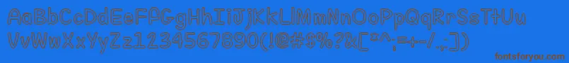 FillMeWithColor-Schriftart – Braune Schriften auf blauem Hintergrund