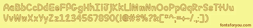 FillMeWithColor Font – Brown Fonts on Yellow Background