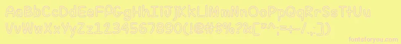 FillMeWithColor Font – Pink Fonts on Yellow Background