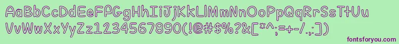 Czcionka FillMeWithColor – fioletowe czcionki na zielonym tle