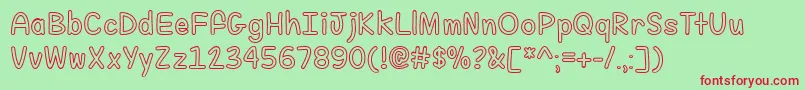 FillMeWithColor Font – Red Fonts on Green Background