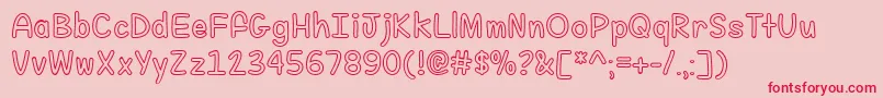 FillMeWithColor Font – Red Fonts on Pink Background