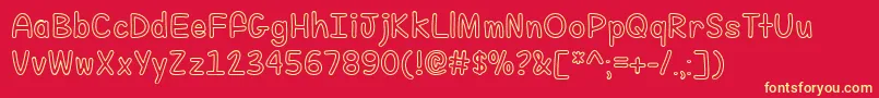 FillMeWithColor Font – Yellow Fonts on Red Background