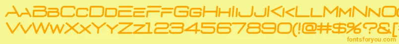 D3euronismI-Schriftart – Orangefarbene Schriften auf gelbem Hintergrund