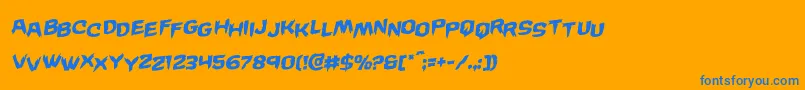 Шрифт Wickermanstagrotal – синие шрифты на оранжевом фоне