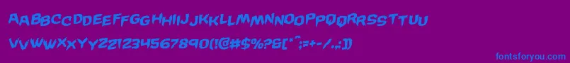 フォントWickermanstagrotal – 紫色の背景に青い文字