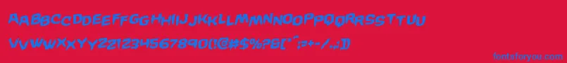 Wickermanstagrotal-fontti – siniset fontit punaisella taustalla