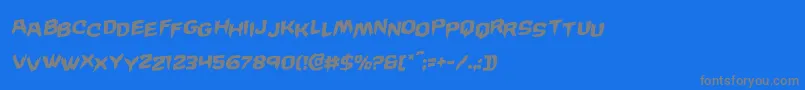 Wickermanstagrotal-fontti – harmaat kirjasimet sinisellä taustalla