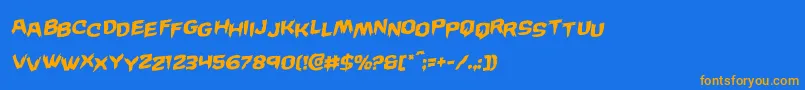 Wickermanstagrotal Font – Orange Fonts on Blue Background