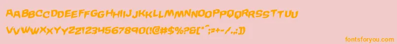 Wickermanstagrotal-fontti – oranssit fontit vaaleanpunaisella taustalla