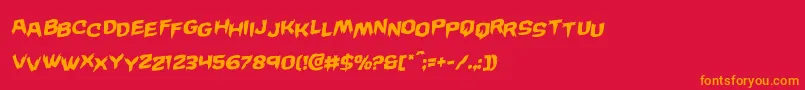 Wickermanstagrotal Font – Orange Fonts on Red Background