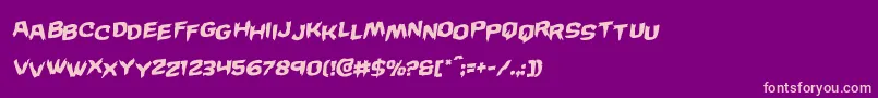 Wickermanstagrotal-fontti – vaaleanpunaiset fontit violetilla taustalla